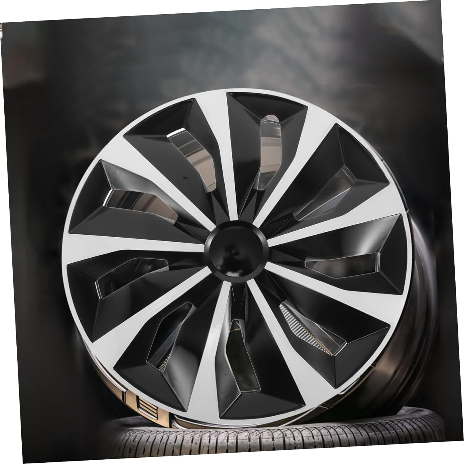 15-Inch Universal White Automotive Wheel Cover Hub Cap Sturdy Steel Rim Protector for Car Wheels Replacement Center Hub Caps Suitable for Vehicle Hubcaps image number 4