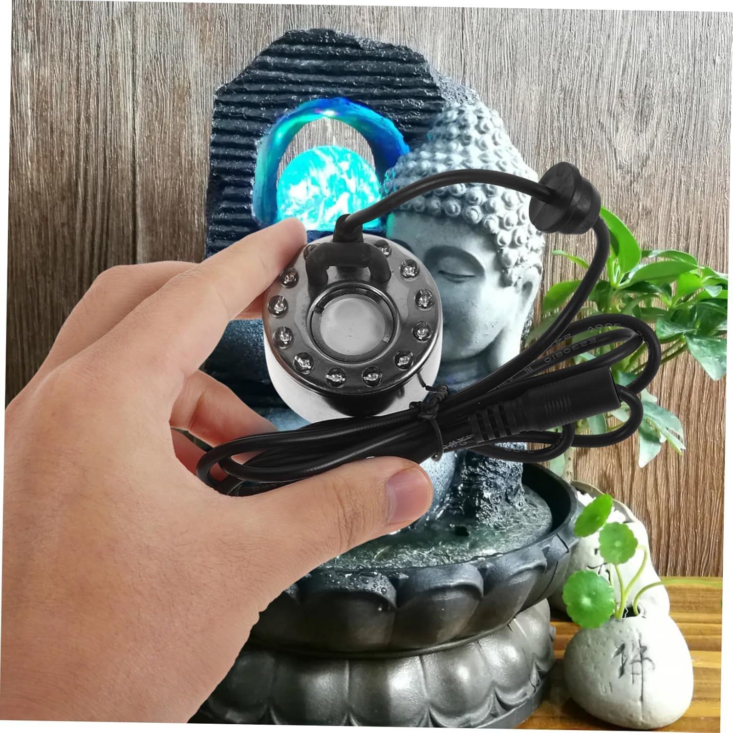 Yardwe Halloween Mister 12 Led Mister Water Fountain Fish Decoration Pond Humidifier Air Humidifier image number 4