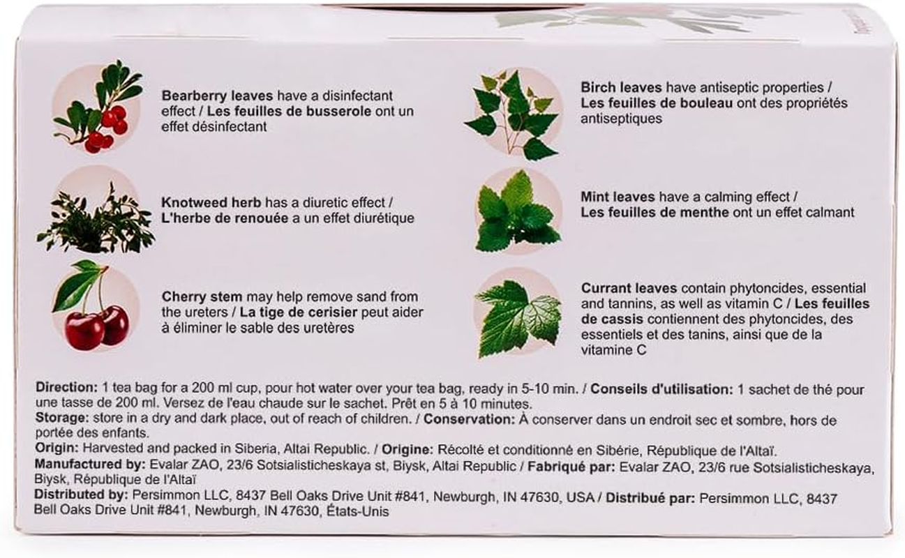 Bearberry Knotweed Cherry Evalar Tea Altai Siberia 20 Tea Bags Herbal Mix image number 5