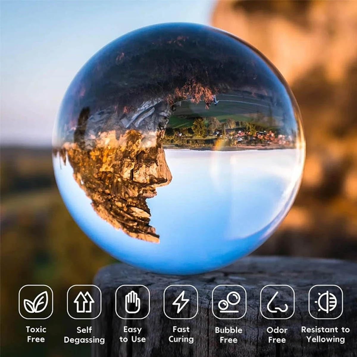 UV Resin, 2 PCS Upgrade Crystal Transparent Clear Hard Glue Solar Curing UV Hard Resin for Earring Pendant Handmade Jewelry, DIY Craft Decoration, Casting and Coating (2X100G)