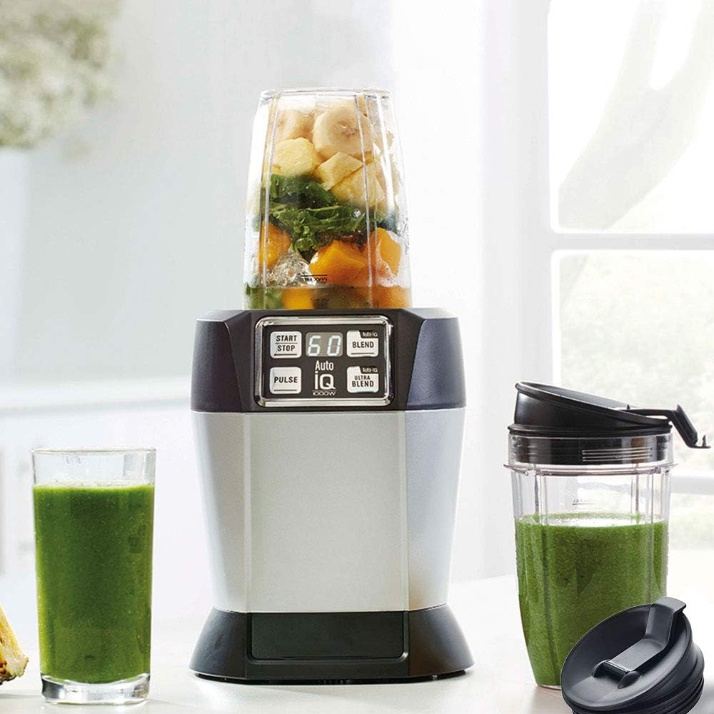 Blender Cups for Ninja Blender, 18OZ Cup with Sip & Seal Lids Compatible with 900W 1000W Nutri Ninja Blender Auto Iq Series (2 Pack) image number 4