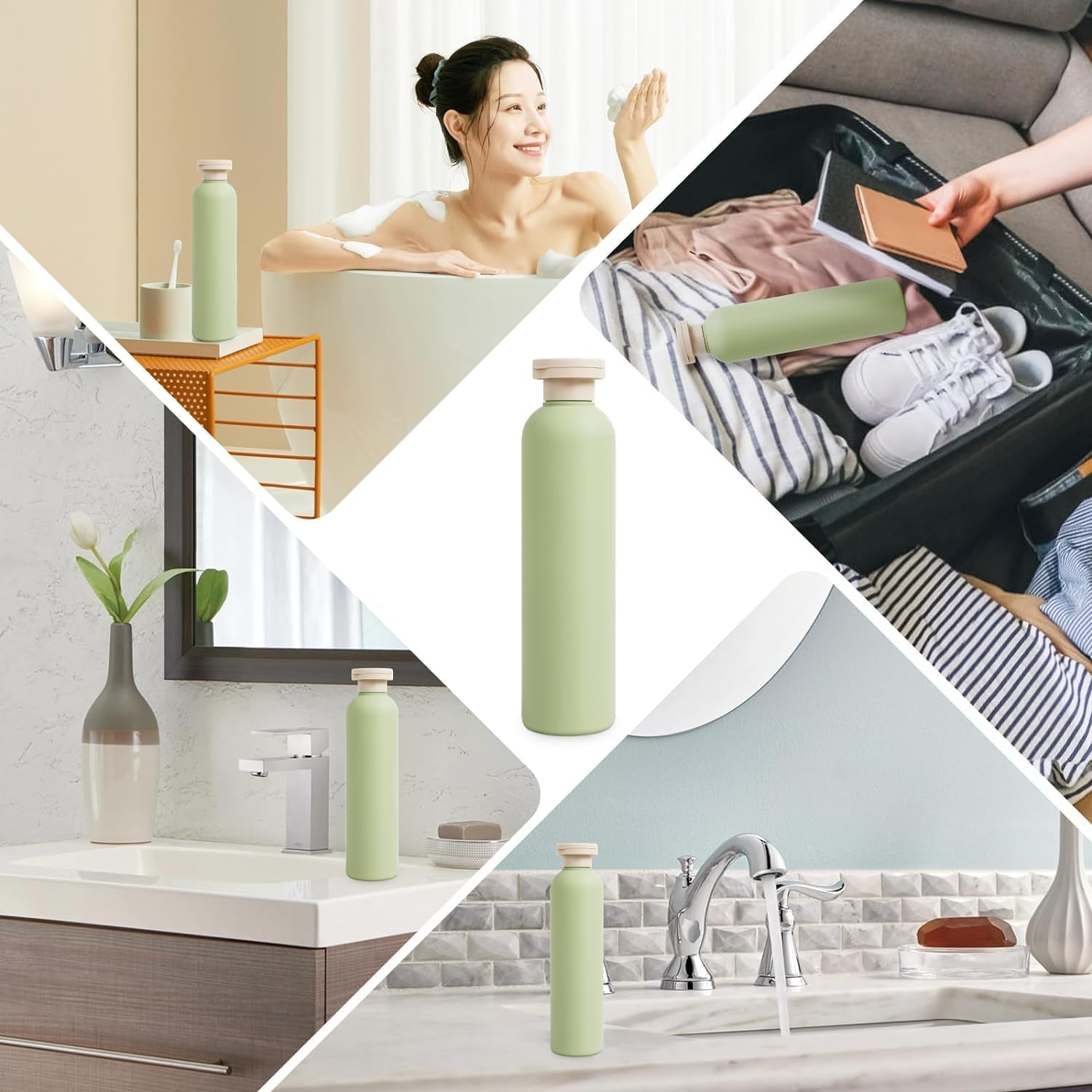 Refillable Shampoo Conditioner Squeeze Bottles with Flip Cap - Travel Plastic Cream Bottles, 2Pcs (400)