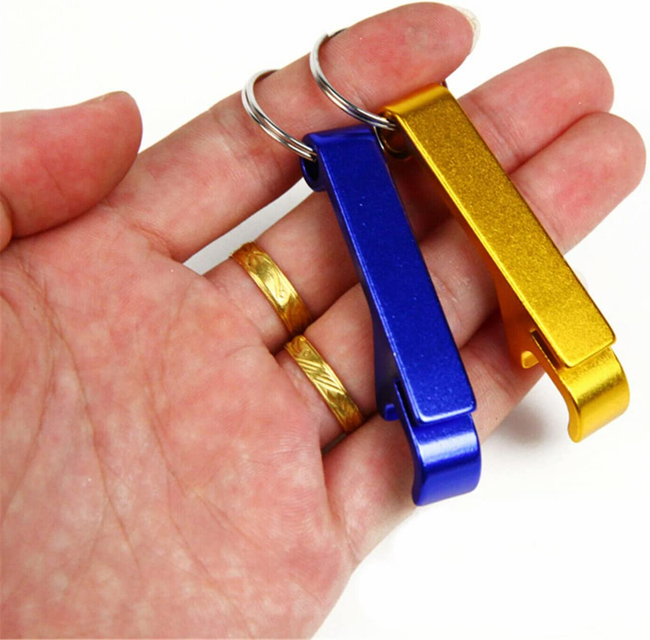 10Pcs Bottle Opener Keyring Metal Beer Bar Tool Keychain Gifts Random Colour