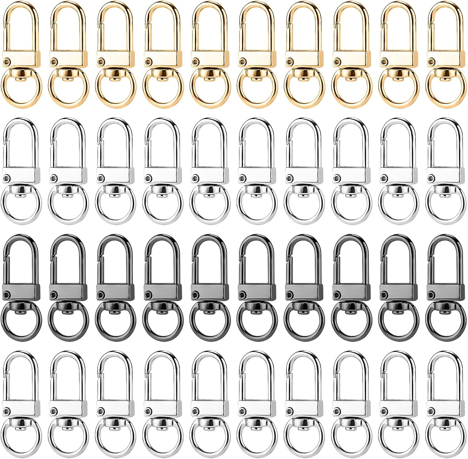 40Pcs Lobster Claw Clasps, Zinc Alloy Swivel Snap Hooks Metal Keychain Clip Swivel Key Chains Rings Connector for Jewelry Keychains DIY Arts Crafts Making image number 2