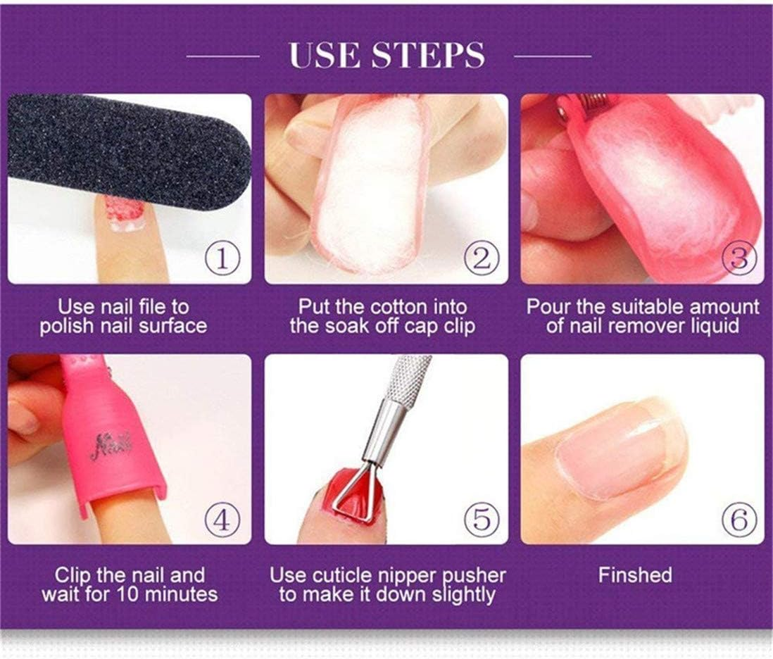 IME Nail Polish Remover Clips Set, Nail Art Gel Cap Soak Clip UV Manicure Soaking Away Nail Clips Gel Polish Remover Wrap Tool Black Pack of 10 image number 5
