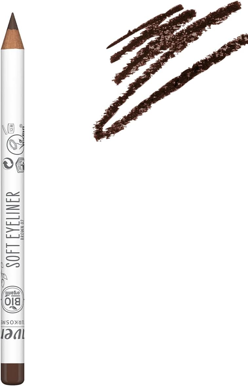 Lavera Soft Eyeliner - Brown 02 - Natural Cosmetics - Comfortable to Use - Free from Silicone - Free from Mineral Oil - Vegan - Organic Jojoba Oil & Organic Sunflower Oil - 1.14 G