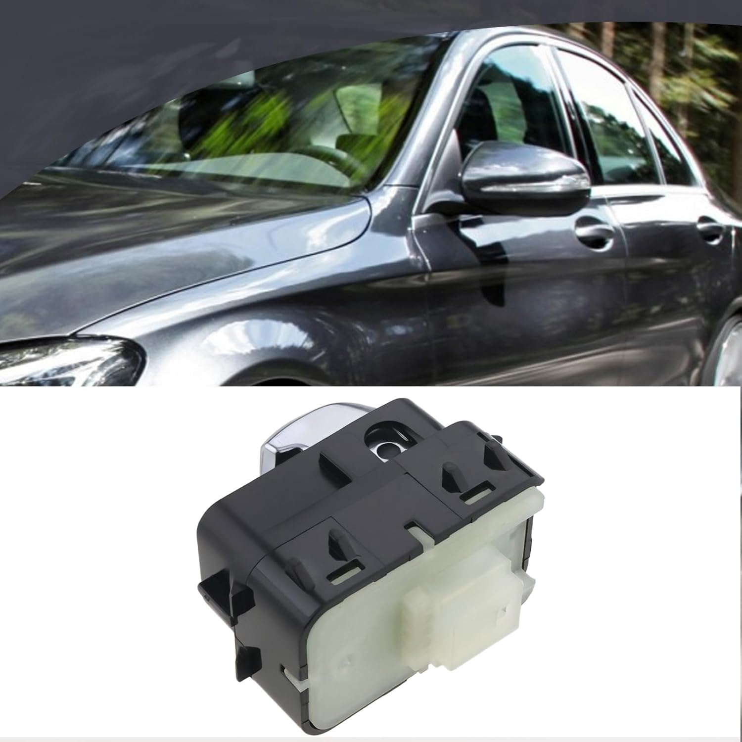 VGOL Passenger Window Electric Glass Lifter Switch 4 Pin Switch Button Part Number A2059051513 A2229051904 Compatible with Mercedes-Benz W205 C-Class Black image number 3