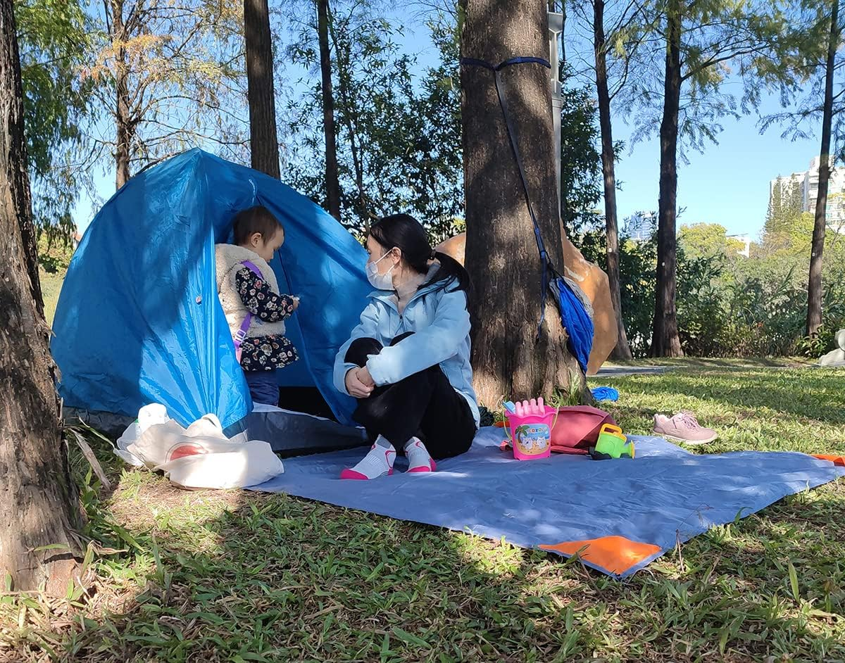 Orga'Neat Pocket Picnic Blanket, Sandproof Waterproof Lightweight Pocket Camping Tarp, 55&Prime;X60&Prime; Foldable &Easily Fits into Small Bag, Washable Quick Dry Compact Beach Mat for Outdoors Recreation