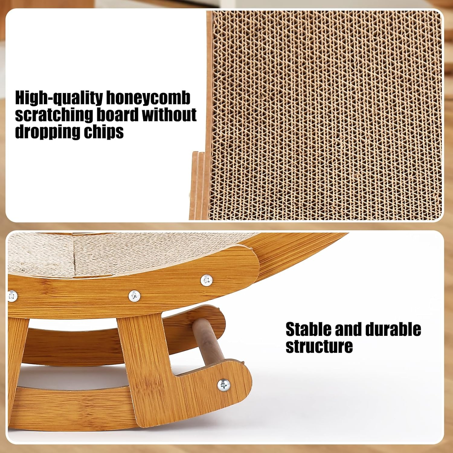 Cat Scratcher for Indoor Cats,2-In-1 Cardboard Cat House,Cardboard Cat Scratcher,Cat Scratching Pad Lounge Bed for Small Medium Large Cat image number 1