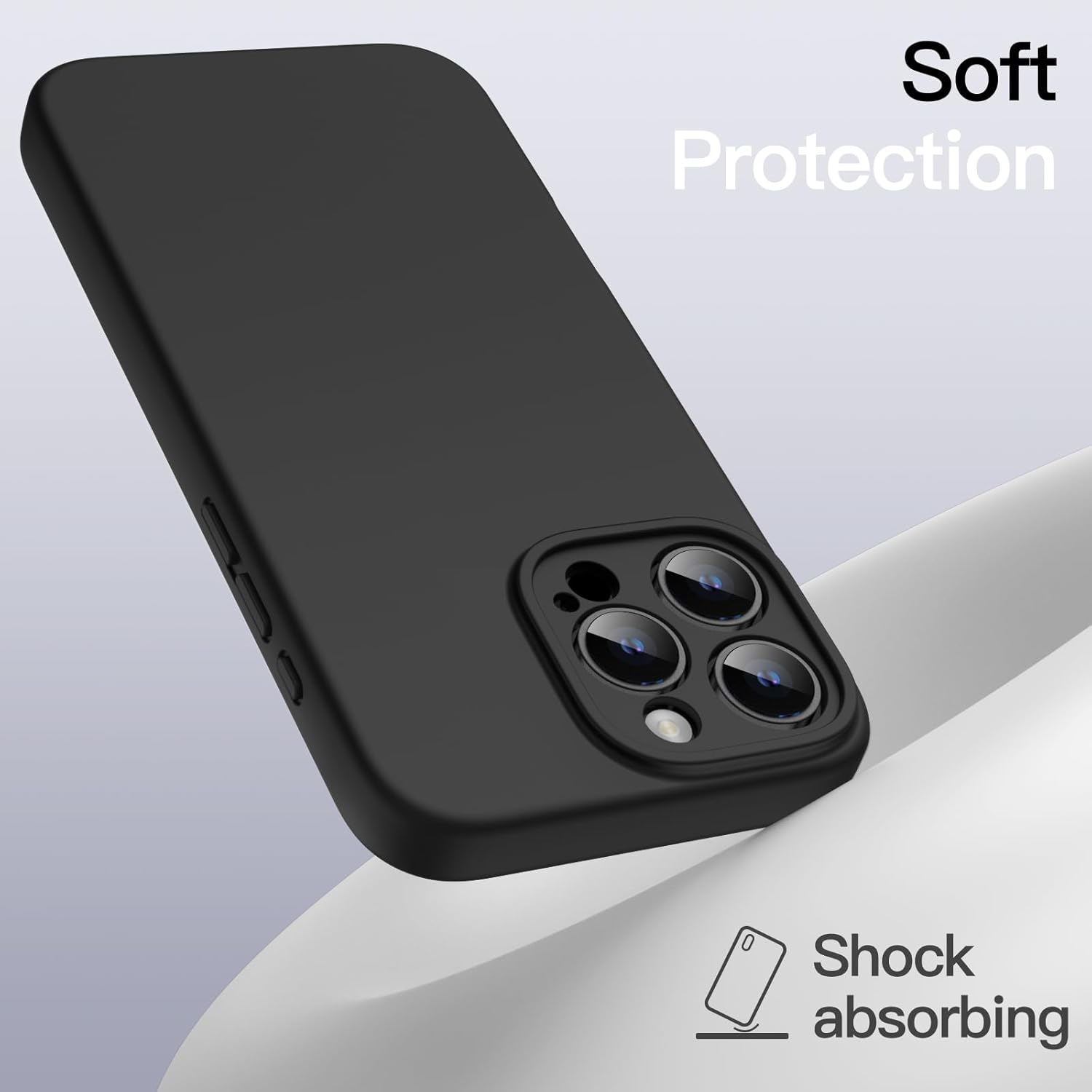 Jetech Magnetic Silicone Case for Iphone 16 Pro 6.3-Inch, Compatible with Magsafe, Silky Soft Touch, Shock Absorbing Phone Cover with Camera Lens Full Protection (Black) image number 2