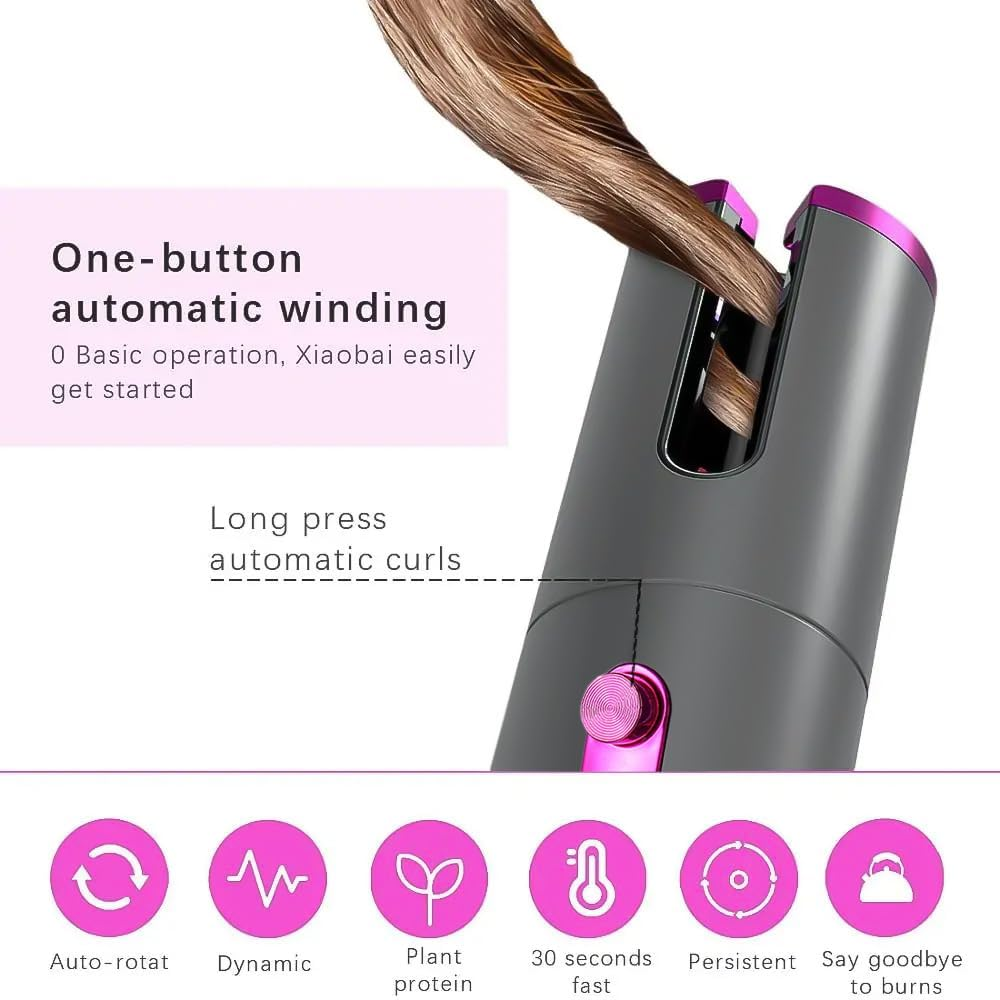 SODCAW Portable Usb Lazy Curly Hair Wireless Charging Curling Iron