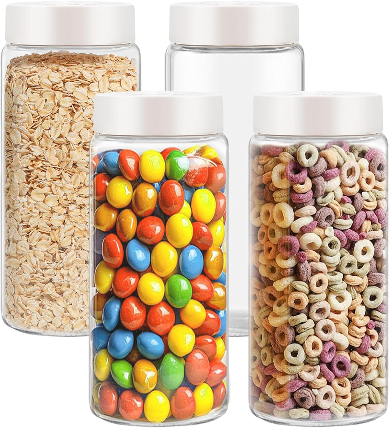 Blissora High Borosilicate Glass Jars with Lids Air Tight, Mason Jars, Overnight Oats Container Jar, Food Storage Containers for Meal Prep Spice Cookie Cereal Sugar Jam Snacks (750Ml, 4 Pack) image number 2