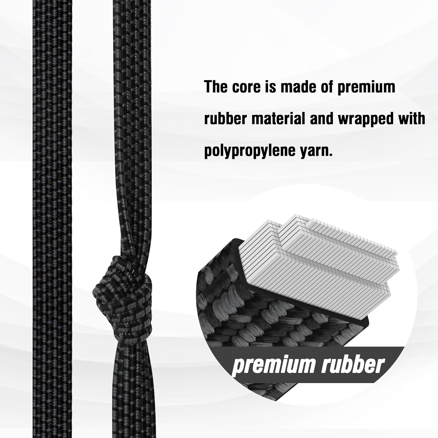 Rugtol Bungee Cords with Hooks, 200Cm Long Adjustable Flat Bungee Cords with Hooks Heavy Duty, Rubber Black Bungee Straps with Metal Buckle Hooks for Outdoor, Camping, Tarps, Bike Rack, Tent, 4 Pack image number 1