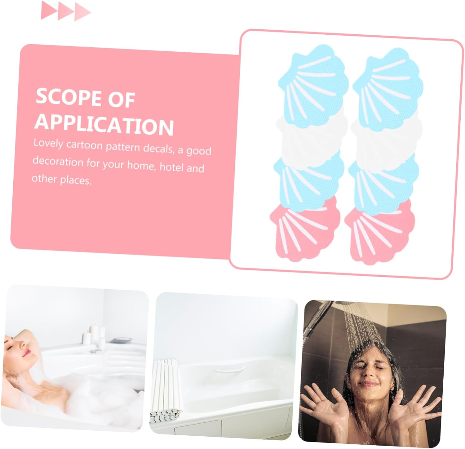 Anneome Slip Sticker Shower Stickers Bathroom Non-Slip Decals Bathtub Safety Peva Material Decals image number 4