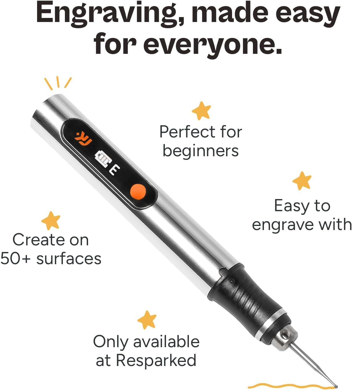 Customizer Resparked Engraving Pen (Formerly Culiau): Ultimate Cordless Portable Tool for Artists & Diyers - Engrave 50+ Surfaces - Beginner Friendly - Rechargeable - Free 30 Bits & Mastery Guide image number 1