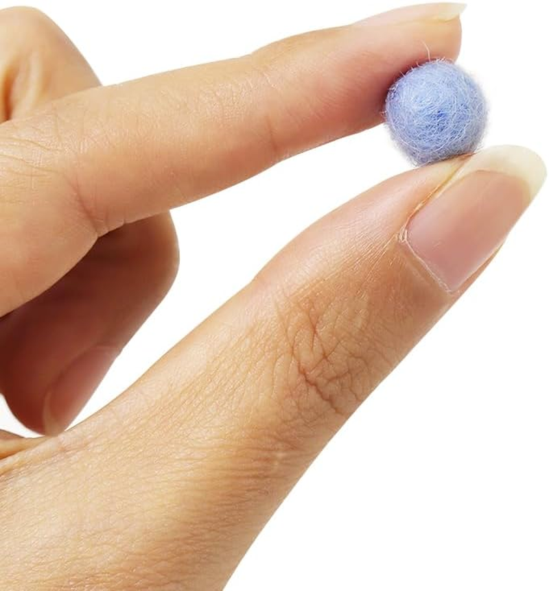 Felt Wool Balls 1 Centimeter - 0.4 Inch, Handmade Felted Mixed Color (Red, Pink, Blue, Gray, Black, White, Pastel and More) Bulk Small Puff for Felting and Garland (120)