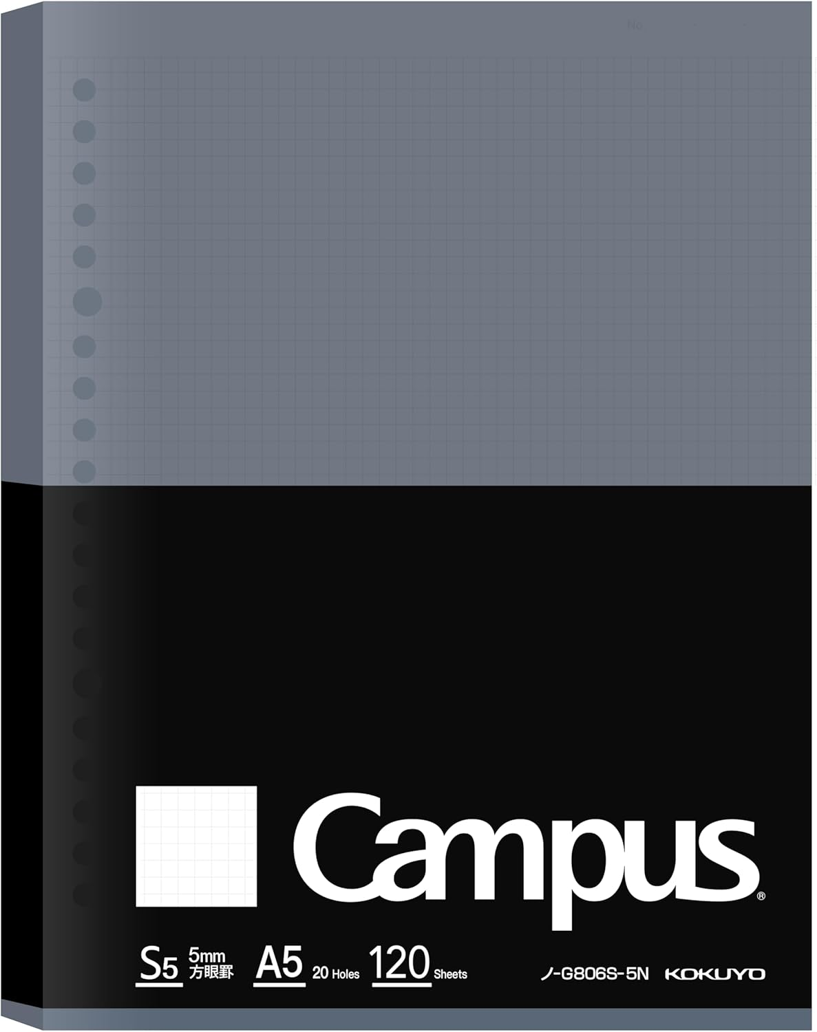 Kokuyo Campus Loose Leaf Paper for Binders, Business Type, Sarasara Smooth Writing, B5, B 6Mm Dotted Ruled, 26 Holes, 38 Lines, 120 Sheets, Ph Neutral, Bleed Resistant, Japan Import (NO-G836BTN)