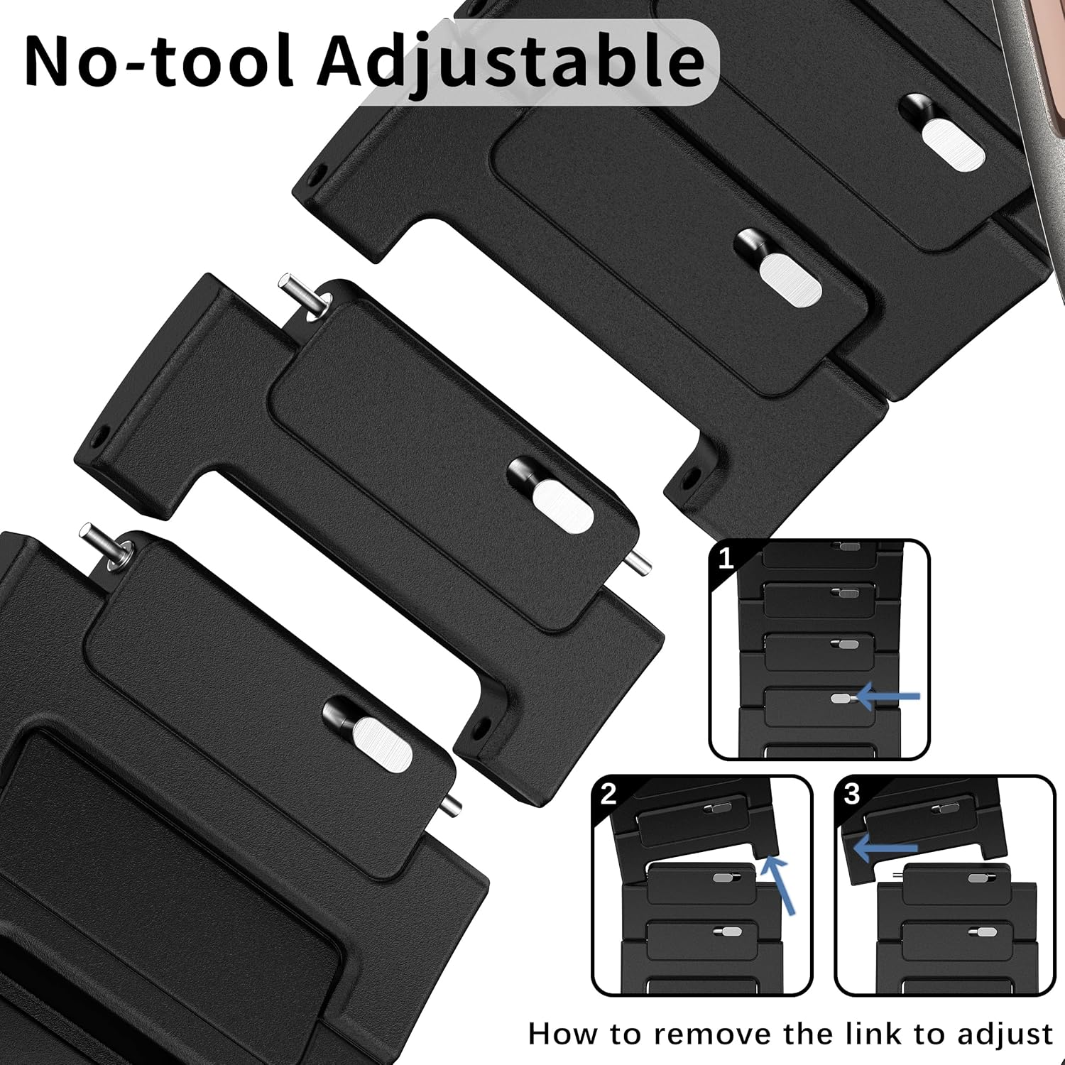 Zumyzu Titanium Bands Compatible with Apple Watch Ultra 3/2/1 Series 11 10 9 8 7 6 5 4 SE, Band for Apple Watch 49Mm 46Mm 45Mm 44Mm, 49G Lightweight Pure Titanium Metal Strap for Iwatch - Black image number 3