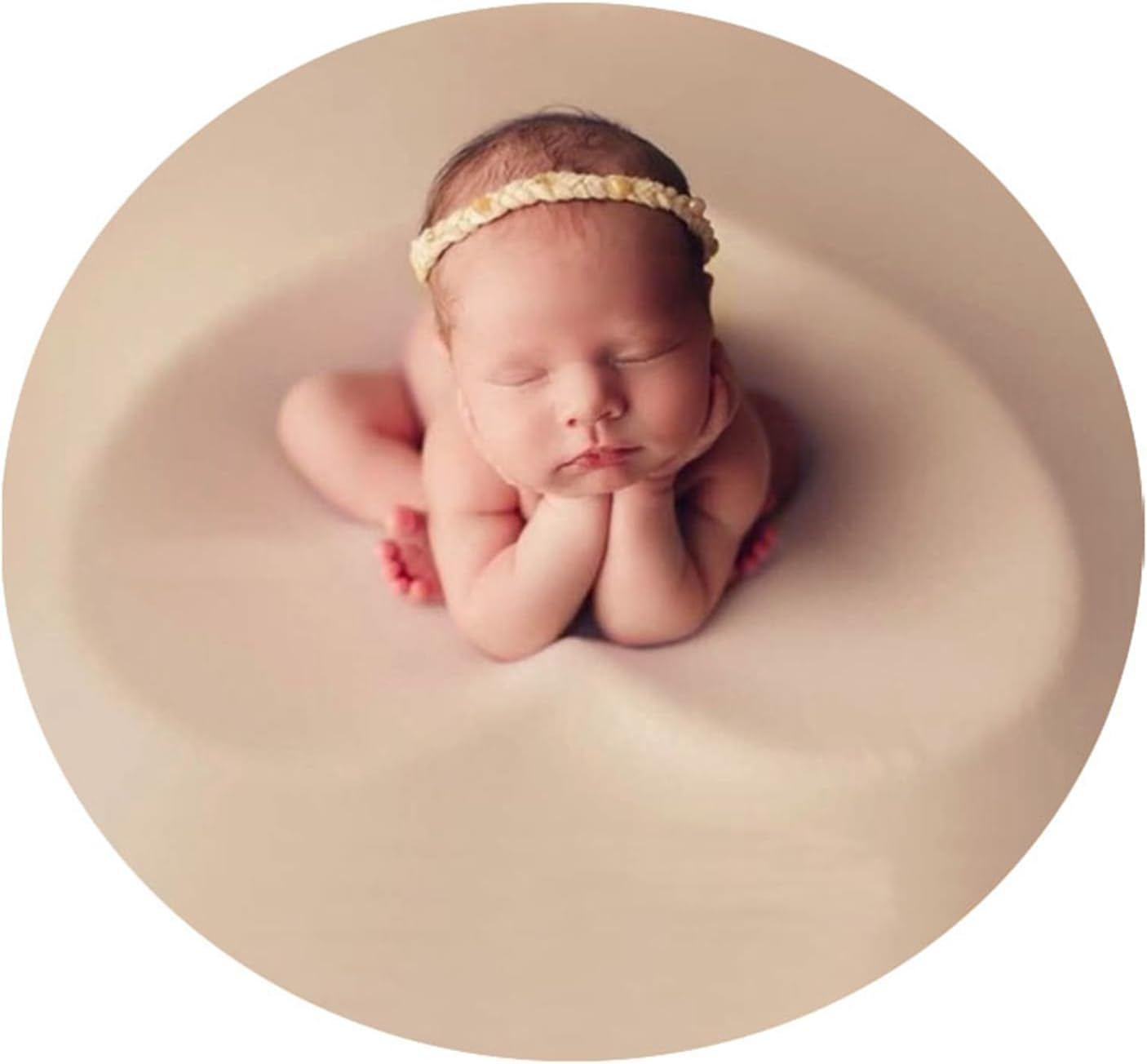 Orraphtstu Newborn Photography Posing Fabric Baby Beanbag Backdrop Props Stretch Blanket for Professional Studio Photoshoot (Beige)