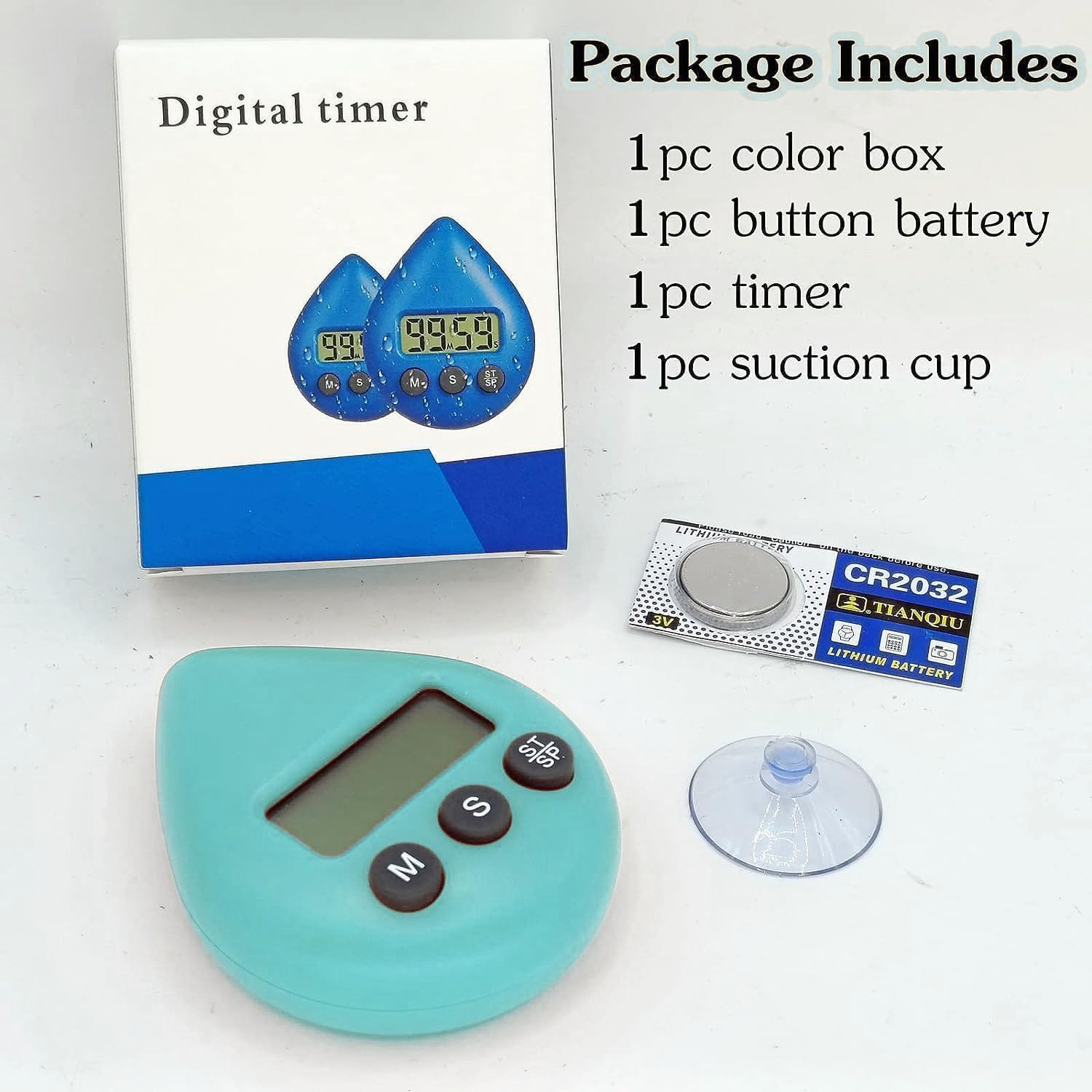 Shower Timer Waterproof for Kids,Adults New Digital Shower Timer with Suction Cup Energy Saver Digital Timer (Light Green) image number 1