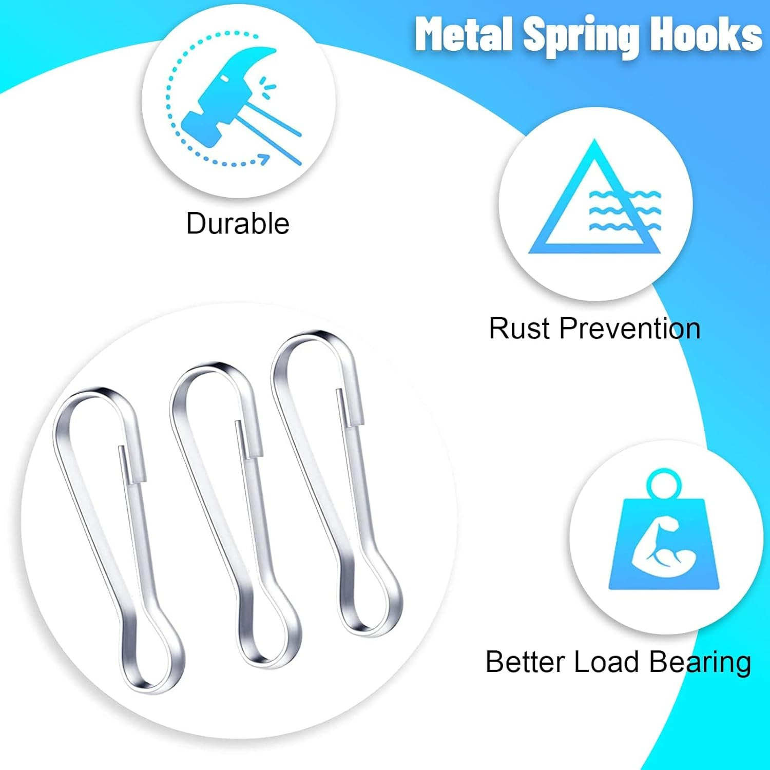 Metal Spring Hooks, 160 Pcs Lanyard Zipper Pull Key Chain Hanging Snap Clip Buckles Small Tools (28Mm* 8Mm) image number 2