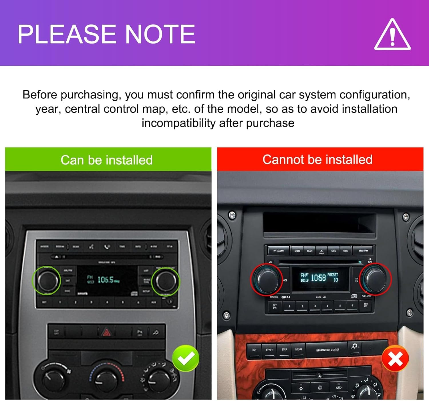 [2G+64G] Car Stereo Radio for Jeep Wrangler JK Compass Patriot/Chrysler/Dodge RAM with Wireless Carplay Andriod Auto, 7 Inch Touch Screen Android 13 Headunit with GPS Navi/Wifi/Bluetooth/Camera image number 4