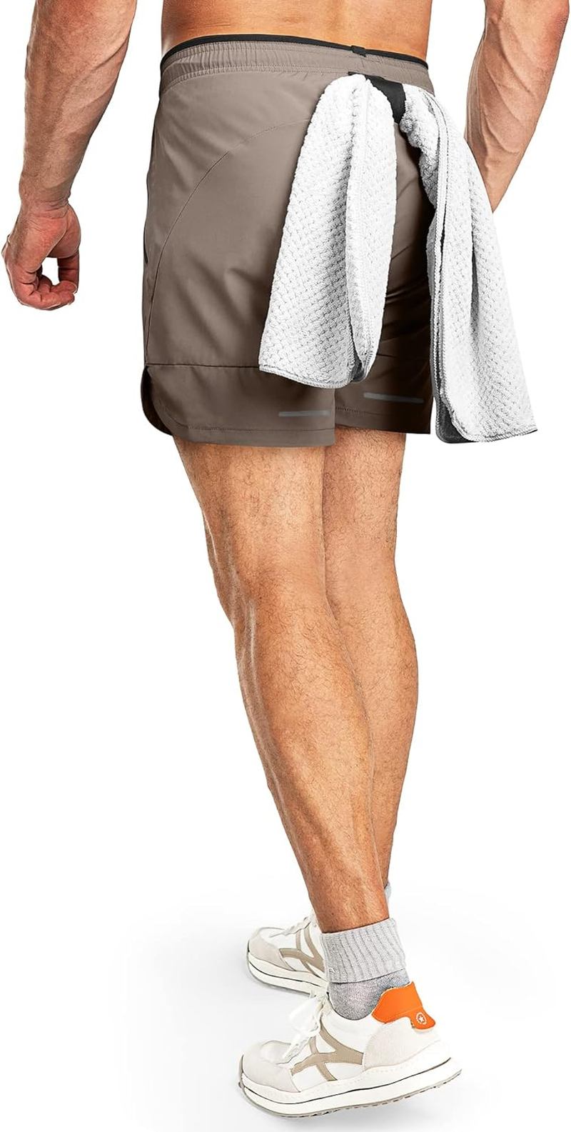 33,000Ft Men'S Blue Athletic Shorts with Pockets, Breathable, Drawstring Closure, Mid Rise, 3 Inch Inseam, Running, Gym, Training image number 4