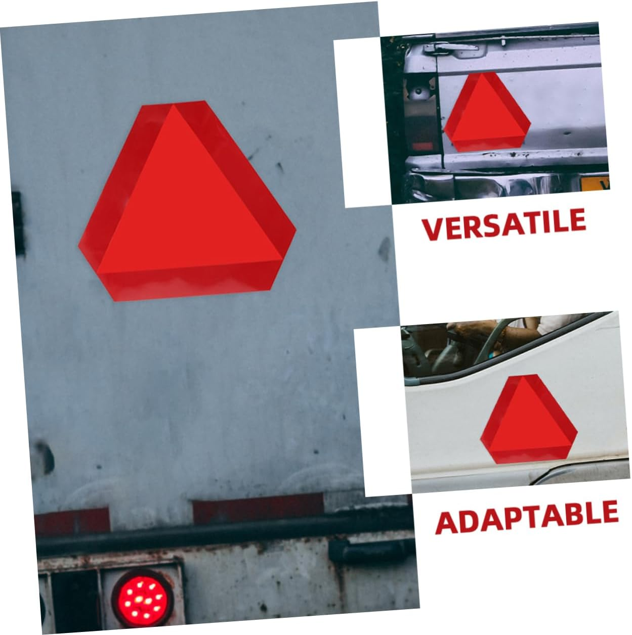 2Pcs Reflective Warning Triangle Sign for Slow Moving Vehicle Dark Signs image number 3