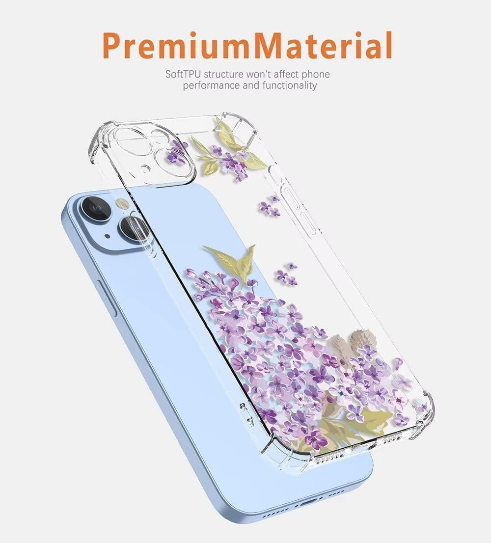 SEAHAI Case for Motorola Moto E14/Moto G04/Moto G04S, Colourful Beautiful Flowers Ultra Thin Transparent Mobile Phone Case Soft Silicone TPU Bumper Shockproof Case Protective Case - Cherry Blossoms - Camellia image number 4