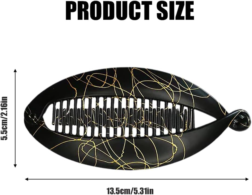 Pack of 3 Banana Clips Hair Clips Banana Fish Combs Fish Clips Banana Clip Hair Tinted Comb Grip Size 14 Cm for Women Girls Banana Clip Vintage Fishtail Hair Clip French image number 1