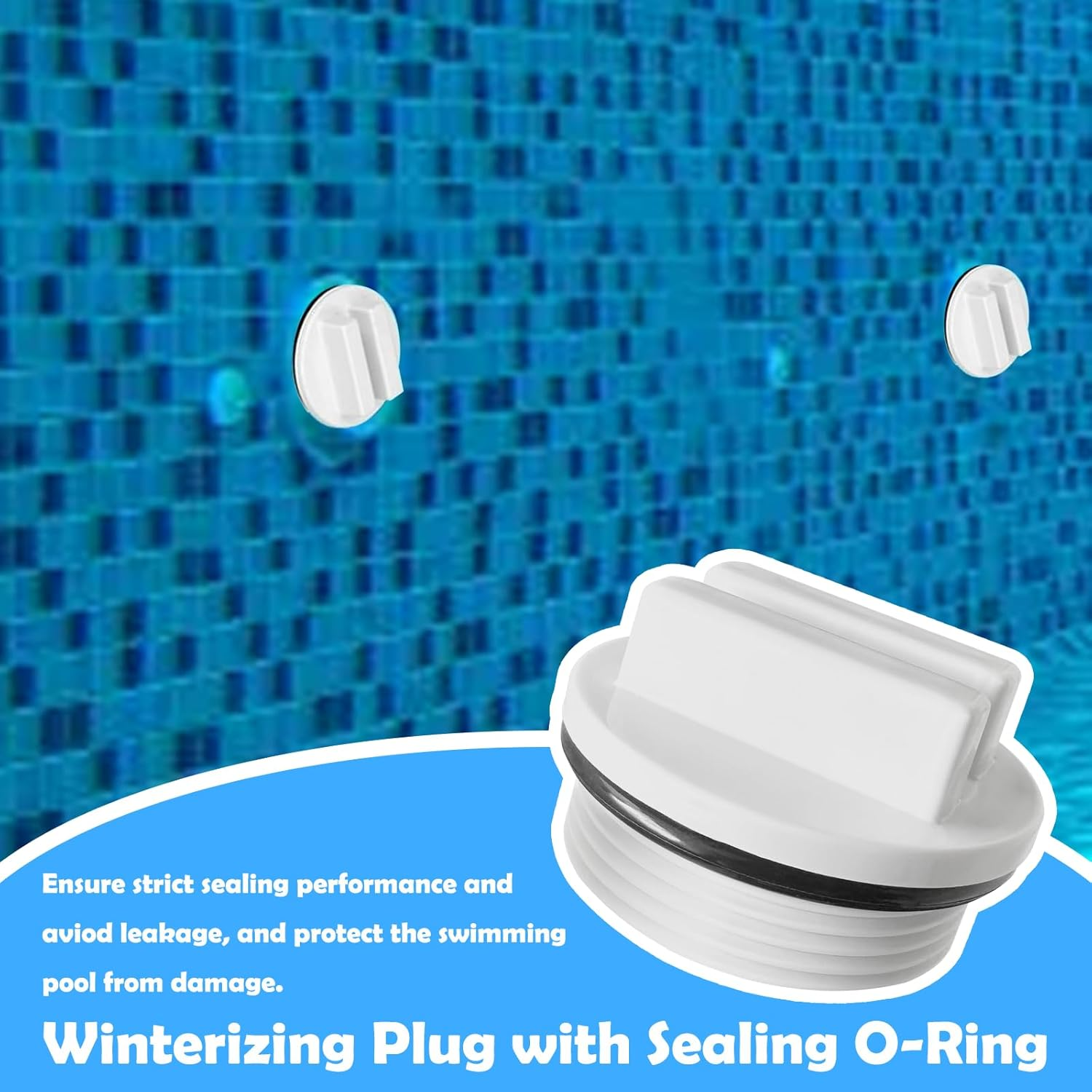 Pool Pipe Plug Set, 1.5 Inch Pool Spa Return Pipe, Wintering Plug, Filter Drain Plug with O-Ring, Winter Cap for Inlet Nozzle, Sealing Plug, 4 Pieces