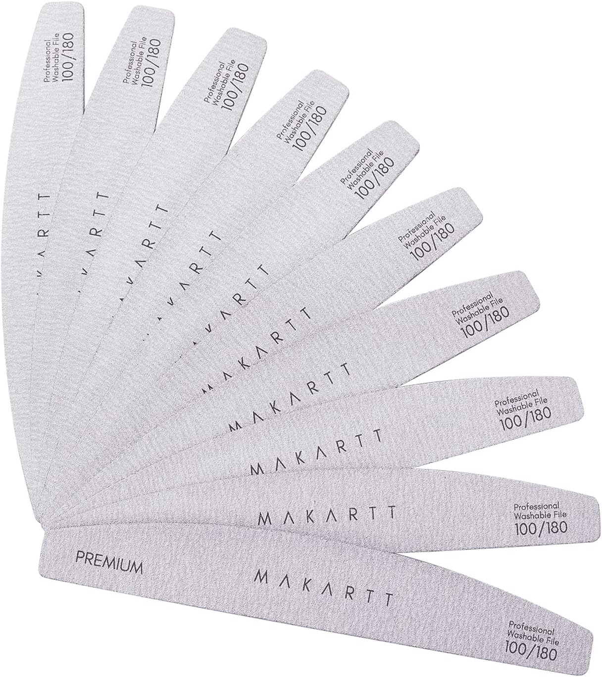 MAKARTT Zebra Nail File Washable Double Sided Emery Board 10 Pieces 100 180 Grit image number 6