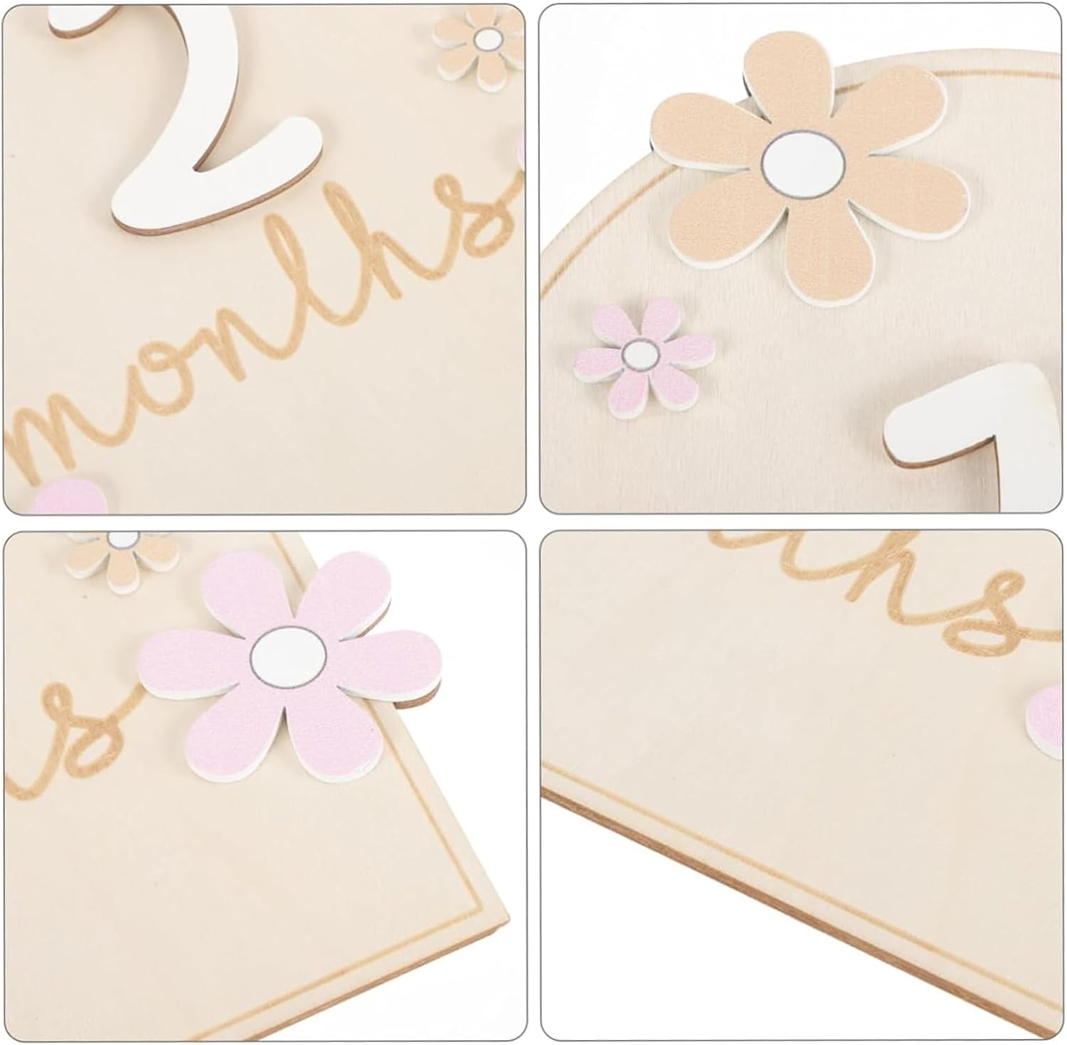 Monthly Cards Baby 1-12 Months, Milestones Baby, Baby Milestone Cards, Double-Sided Stickers with Holder, Milestone Cards for Monthly Photos, Baby Room Decoration, Baby Bottle Boxes image number 1