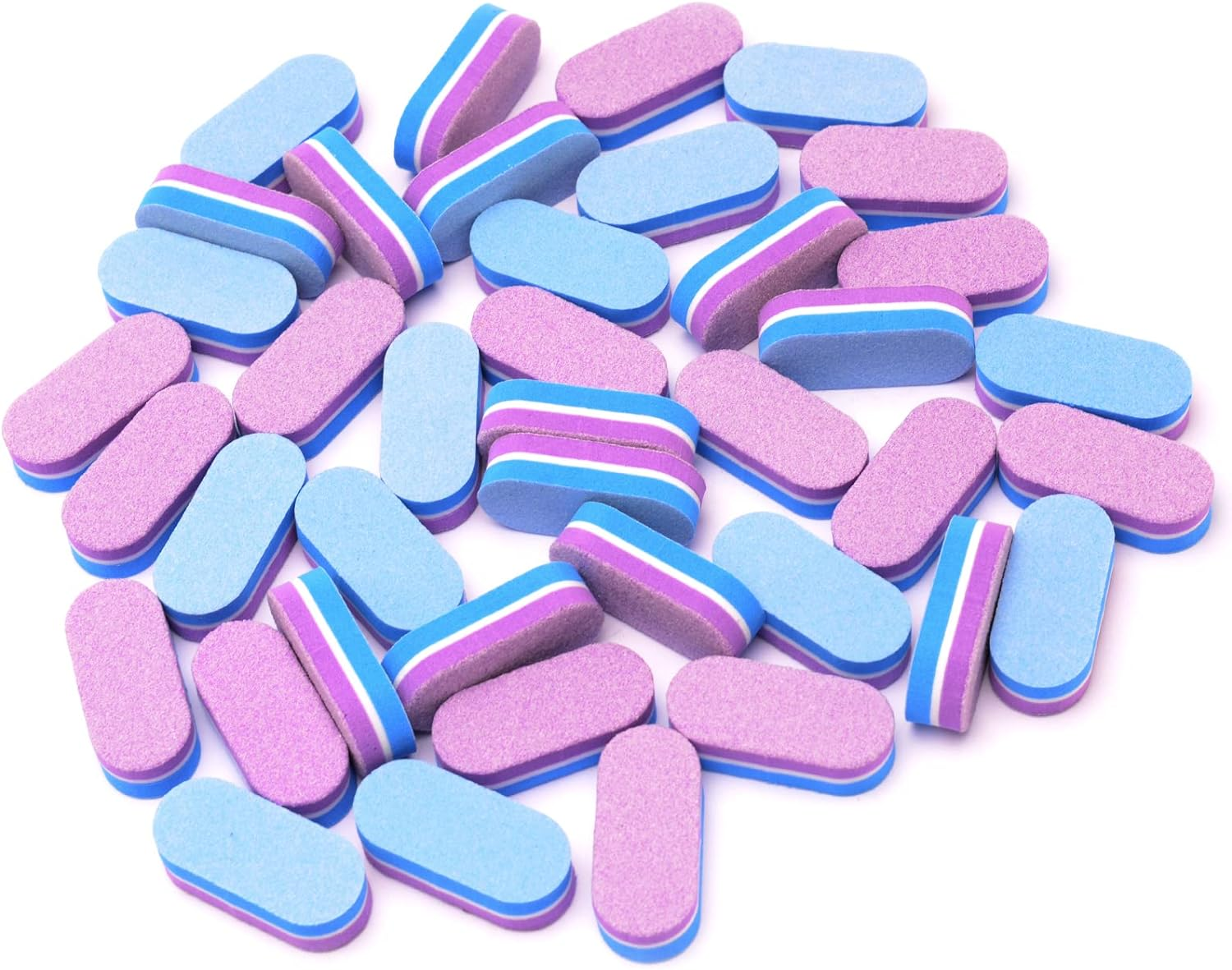 Diesisa Mini Nail Buffers, 40Pc 100/180 Grit Sponge Mini Nail Files Bulk for Acrylic Nails, Buffer Block Nail File,Mini Bulk Nail Buffers Double Sided for Manicure Tools - Pink/Purple
