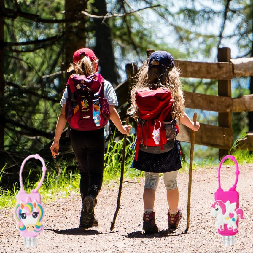 Color Land 4Pcs Unicorn Kids Empty Travel Bottles for Toiletries Detachable Hand Sanitizer Holder with Silicone Case Leak Proof Travel Size Cartoon Cute Essentials Toiletries Refillable Containers image number 5