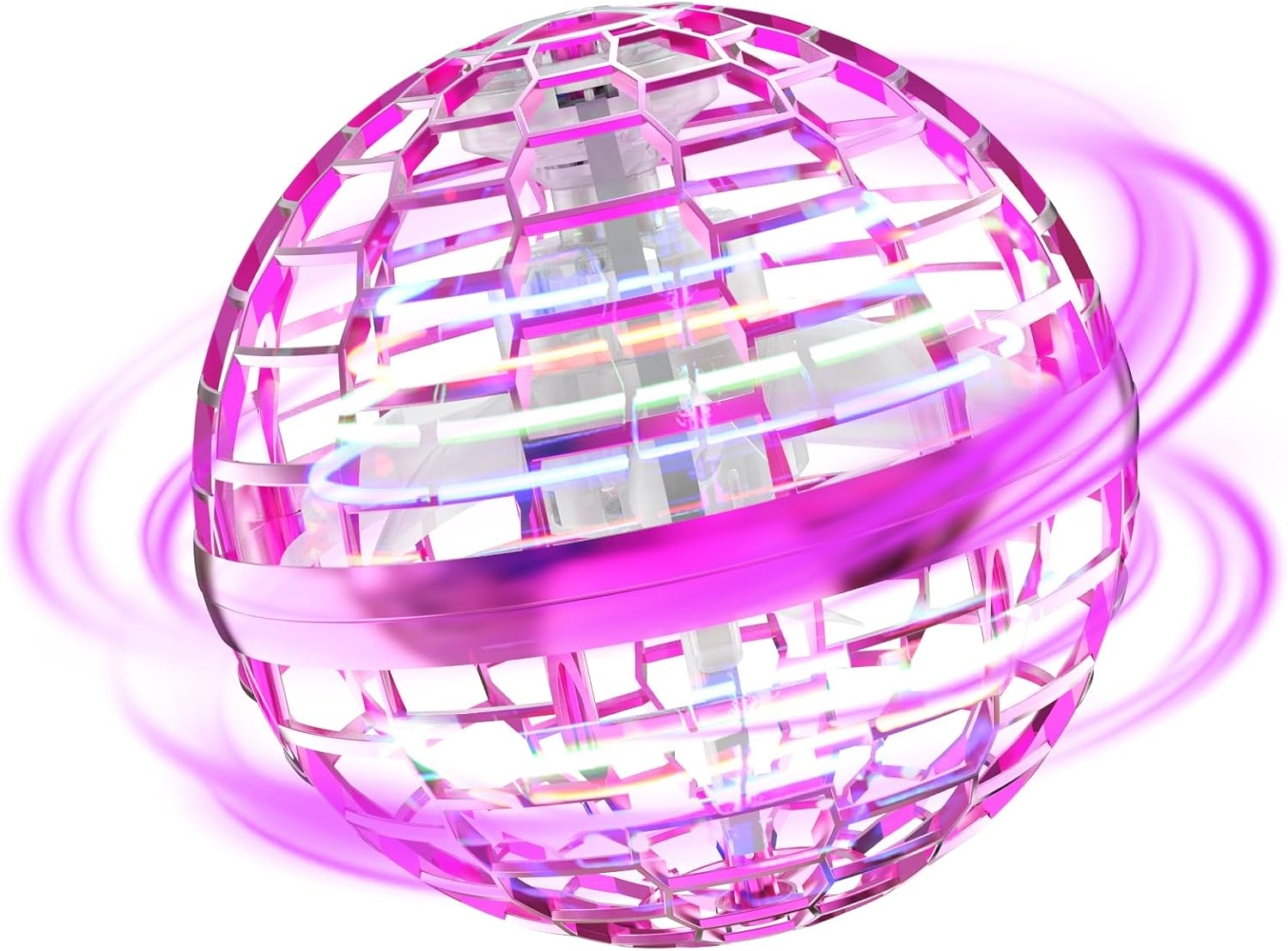 Flying Ball Toys - Magic Orb Hover Ball, Hand Controlled Flying Spinner Mini Drone, 360&deg; Rotating Floating Boomerang Ball with Built-In RGB LED Lights, Cool Flying Toy for Kids Indoor & Outdoor Fun