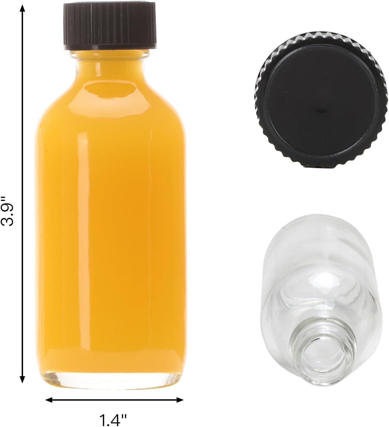 CUCUMI Shot Bottles with Caps, 14Pcs 2Oz Small Clear Glass Juice Bottles with Lids for Juice, Potion, Ginger, Diy Essential Oils, Whiskey, with Funnels, Perfumes image number 3