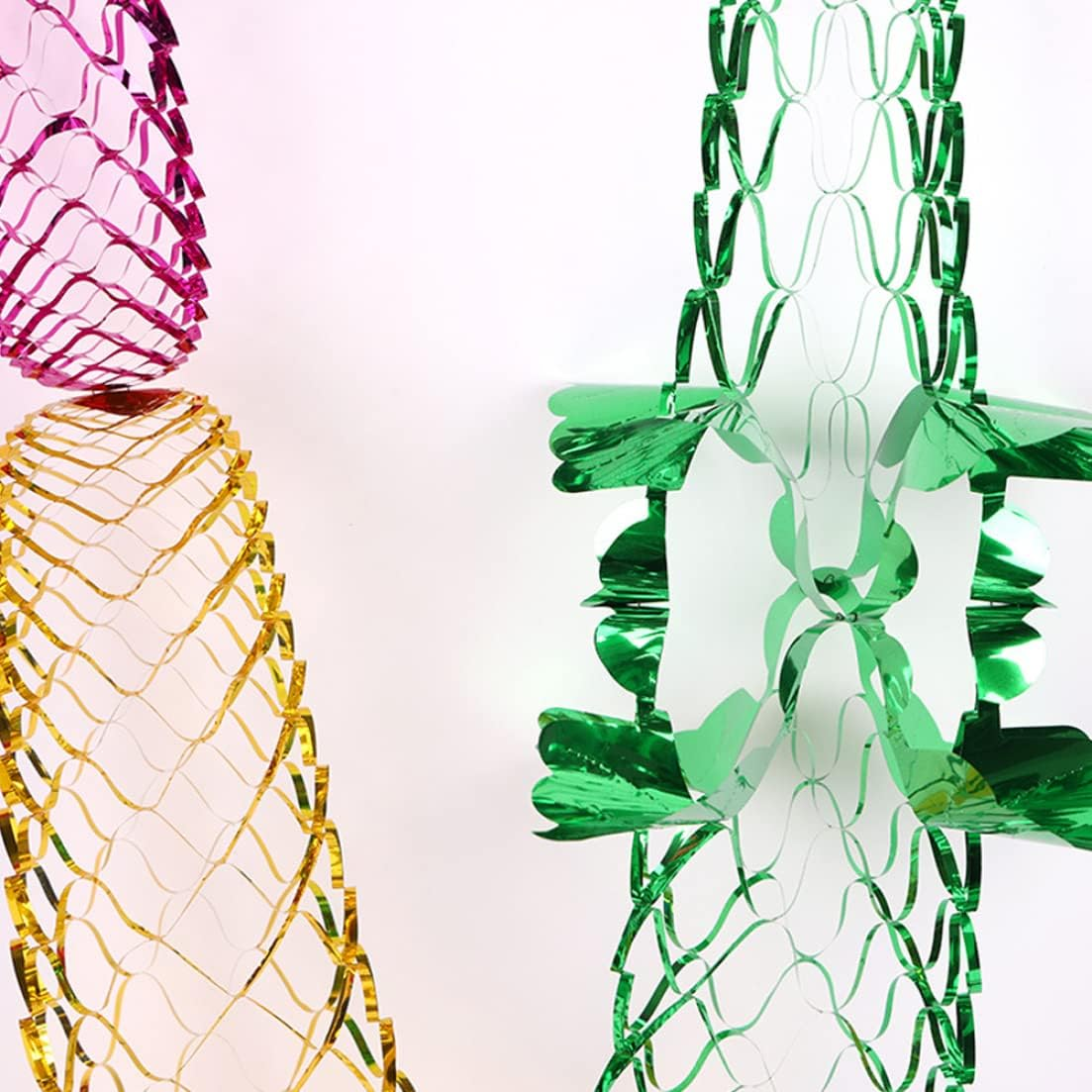 Christmas Foil Garland 20Pcs 300Cm/118.11Inch Hanging Decorative Foldable Christmas Garland Solid Color Garlands for Wedding Party Ceiling image number 5