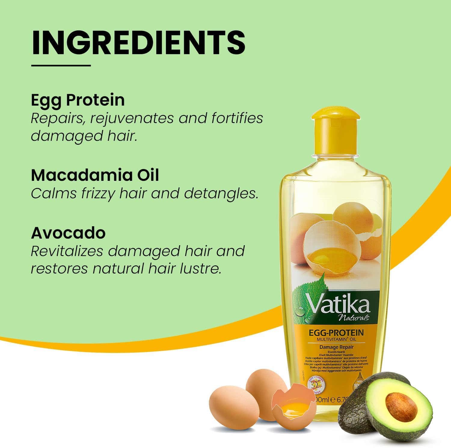 Vatika Naturals Egg Protein Deep Conditioning Hair Mask - 200 G | Goodness of Natural Egg | Conditions, Repairs, Strengthens