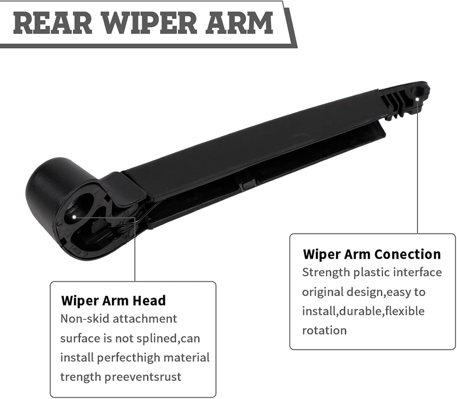 Rear Wiper Arm Blade Nut Set Replacement for Jaguar F-PACE (X761) 2017-2022,Rear Windshield Cover Accessories Assembly,Back Window Cap S SUV 25T R-Sport,Oe:T4A7965 image number 5