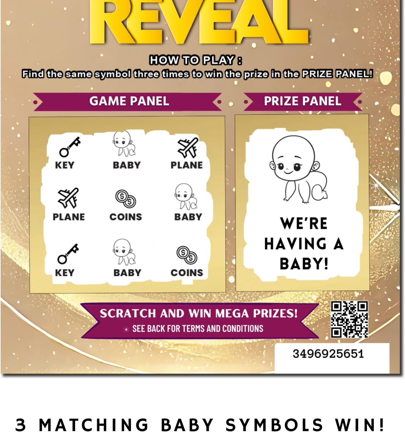 5 Pack Pregnancy Announcement Lottery Scratch Cards, Baby Announcement Cards, Pregnancy Announcement Idea, Family and Grandparents image number 1