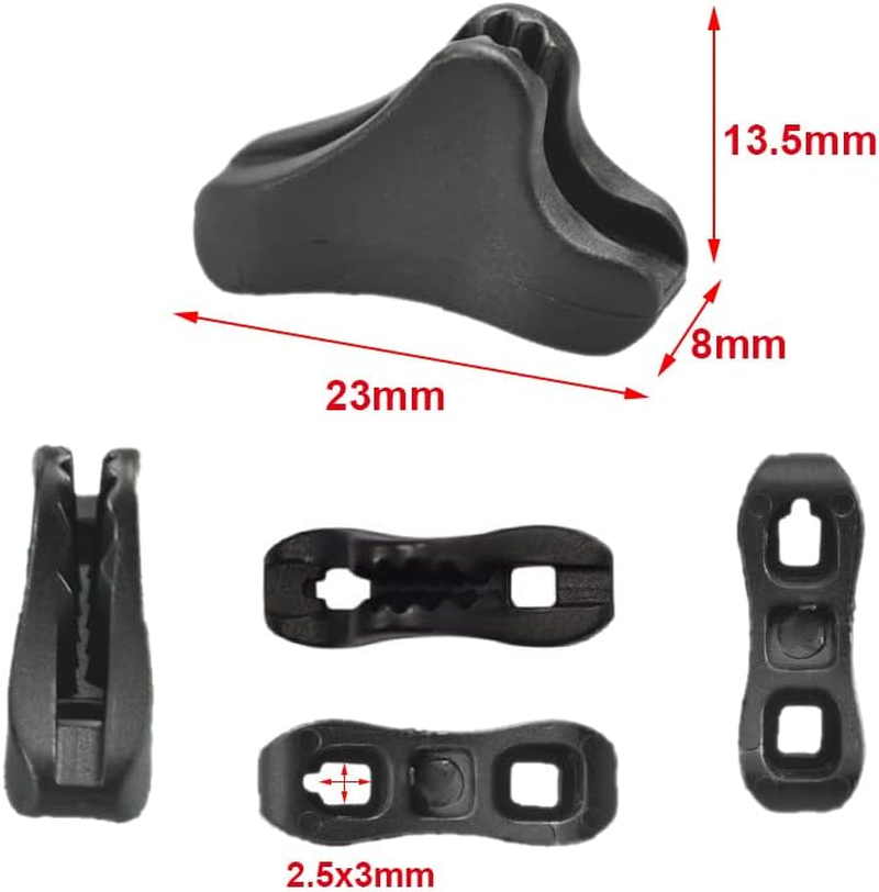 12Pack Ultralight Guyline Tensioners Tent Guyline Cord Rope Adjuster for Outdoor Camping Hiking Tent Tarp Canopy Shelter (Black,Fit 1-2.5Mm Paracord) image number 2
