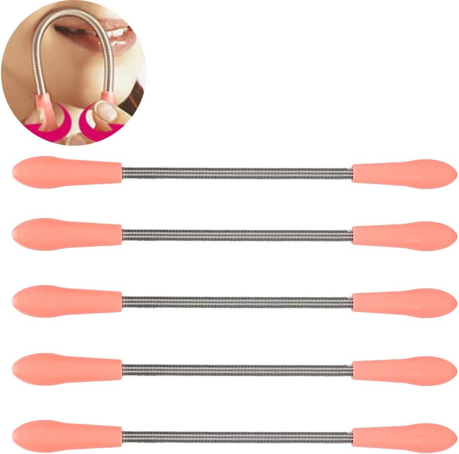 5 Pieces Facial Hair Remover, Portable Hair Remover Stainless Steel Spring Epilator for Women Chin Cheek Mustache Upper Lip Neck, Remove Unwanted Hair, Smooth Skin image number 1