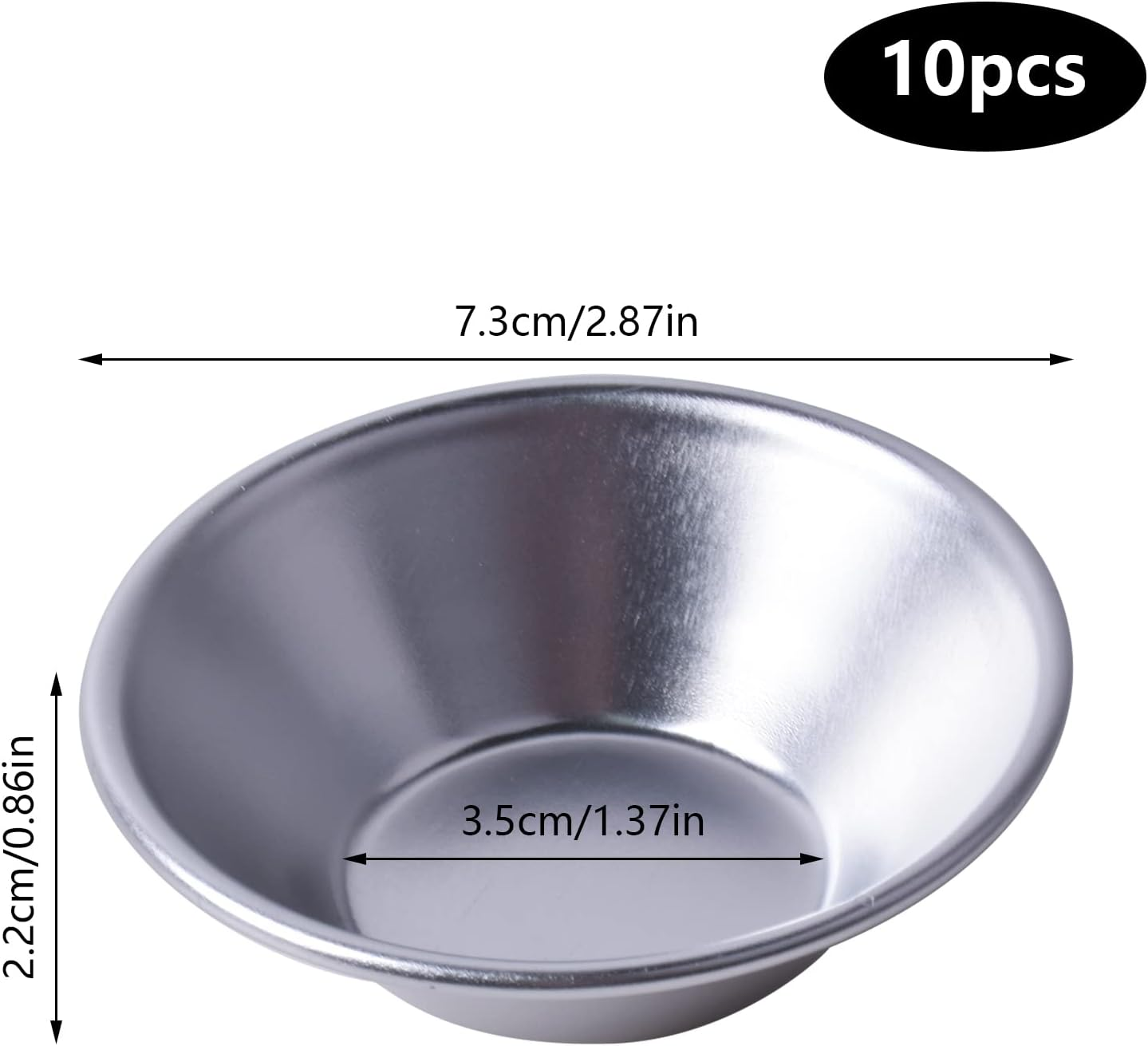 10 Pieces Aluminum Egg Tart Molds, Individual round Pie Tins, Thicker Cake Cup Egg Tart Pudding Mould DIY Tools, Pudding Moulds Cupcake Cups, Non-Stick Coating Quiche Baking Moulds image number 3