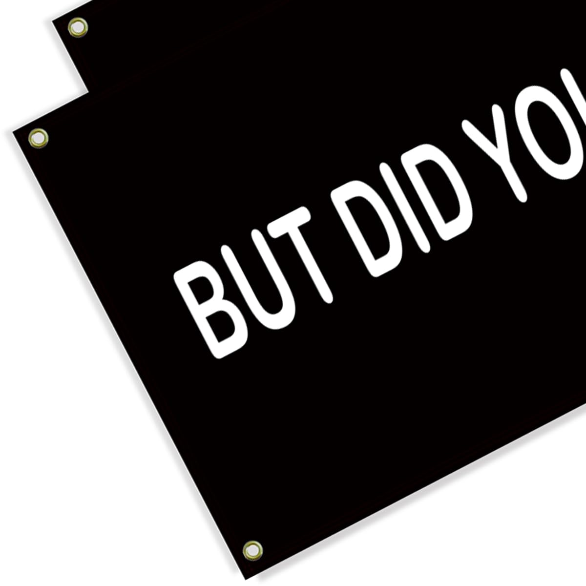 3&times;5 FT but Did You Die Flag,Large College Funny Dorm Decor,Double Side Digital Printed 150D Polyester Banner with Canvas Header 4 Brass Grommet image number 2