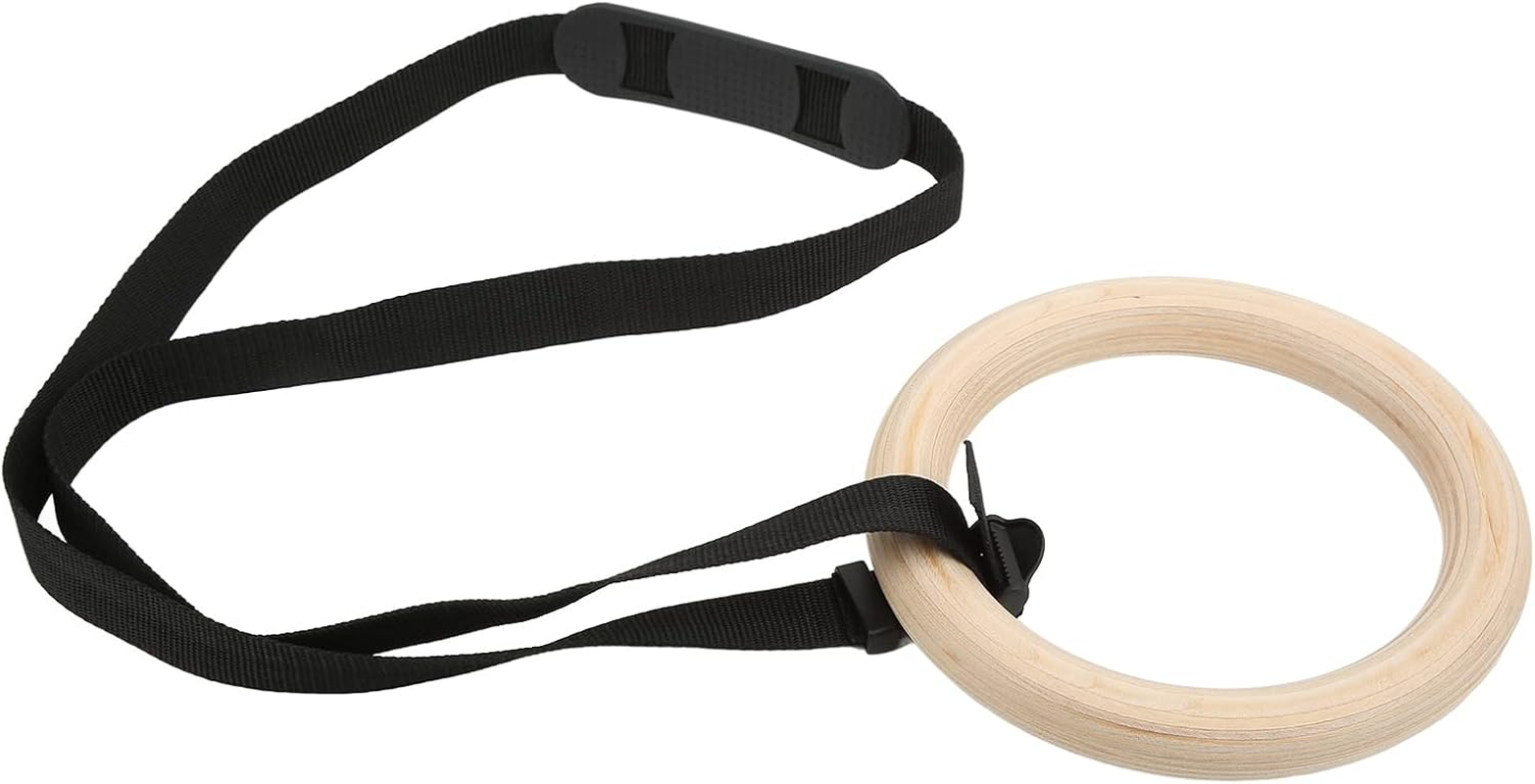 Gym Rings, Wooden 330Lbs Capacity Pull up Exercise Rings for Full Body Workout for Home