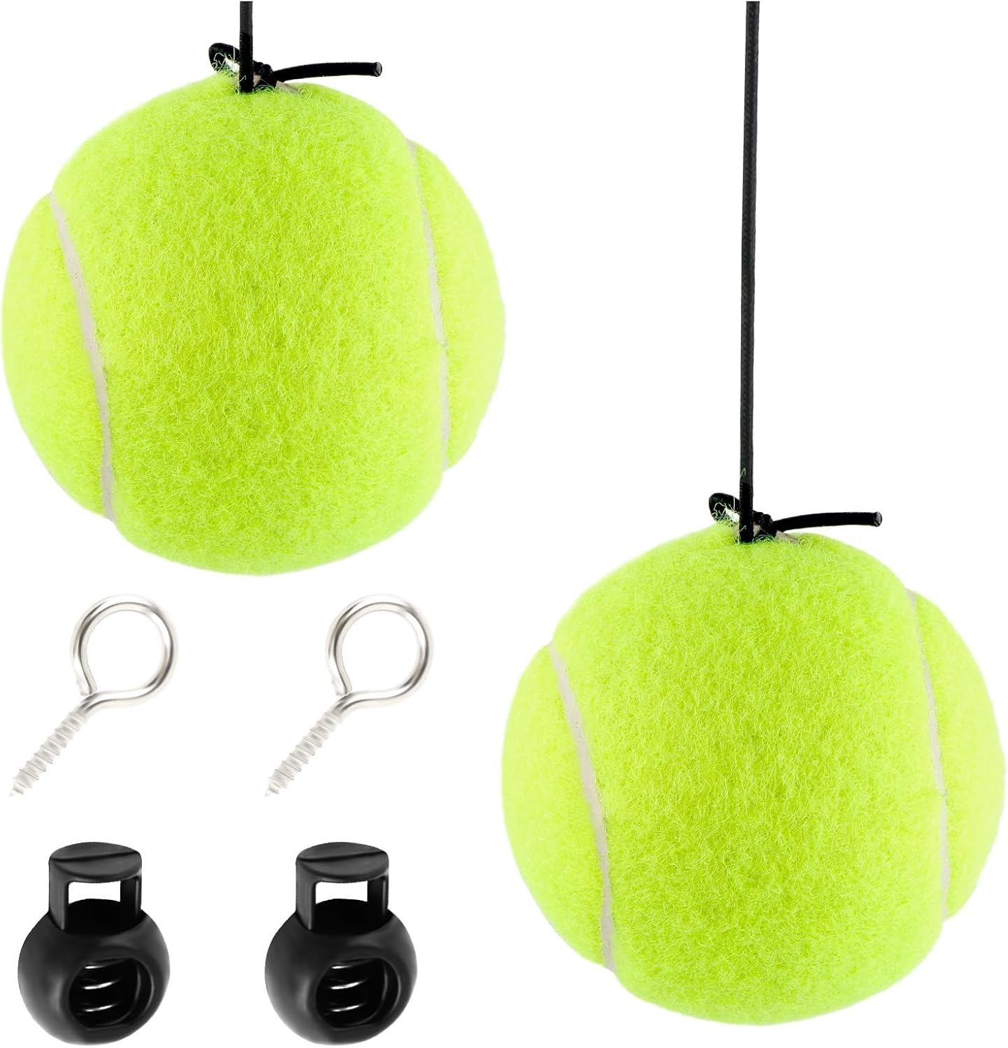 Figpade 2PCS Tennis Ball Garage Parking Aid,Garage Tennis Ball Parking Aid with Adjustable Height Lanyard for Guided Parking,Kit with 2 Tennis Garage Car Stopper,2 Screw Hooks,2 Spring Clips