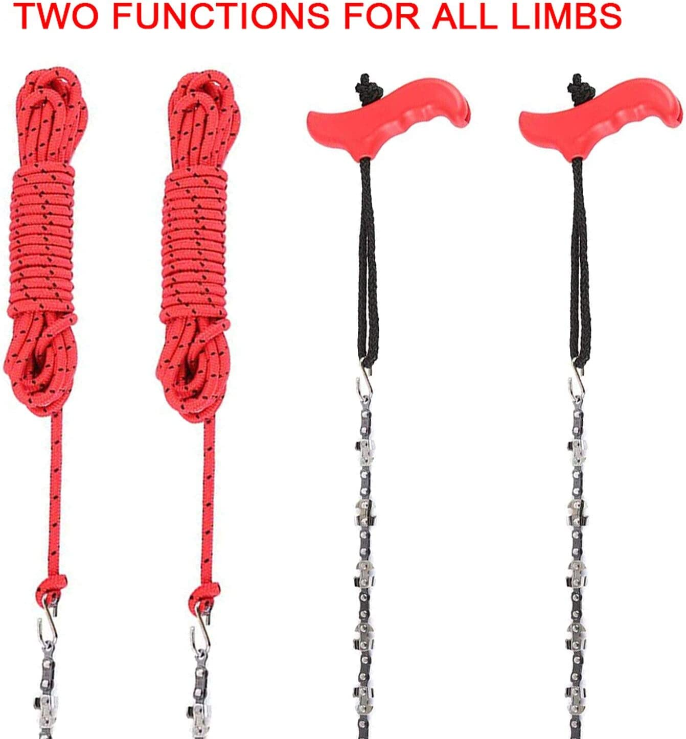 Upgrade 53 Inch High Reach Tree Limb Hand Rope Saw, 68 Sharp Teeth Blades on Both Sides, Folding Rope Chain Saw for Camping image number 3