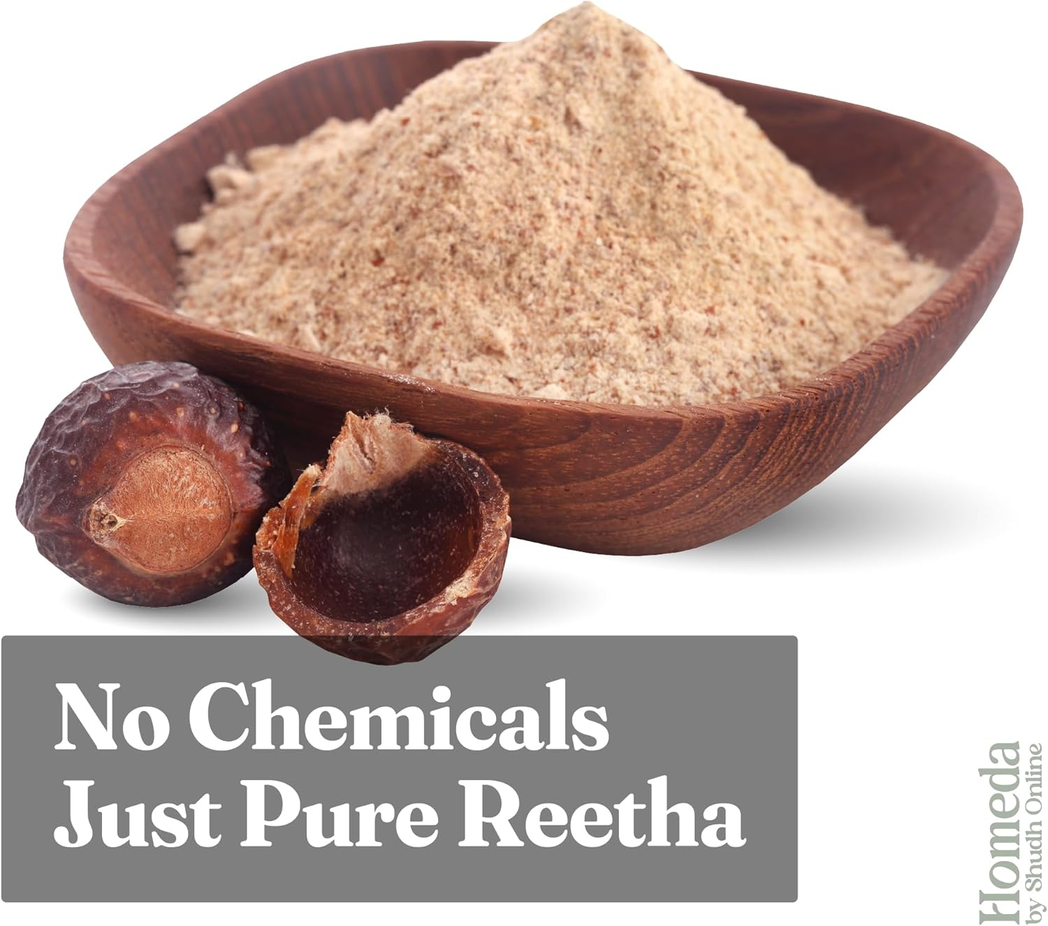 Shudh Online Organic Reetha Powder for Hair Growth, Kunkudukayalu 1Kg Powder, Aritha, Ritha, Soapnut (1 Kg / 1000 Grams), Hair Wash, Skin Care, Kunkudukai Mask, Soap Nuts Shampoo image number 3