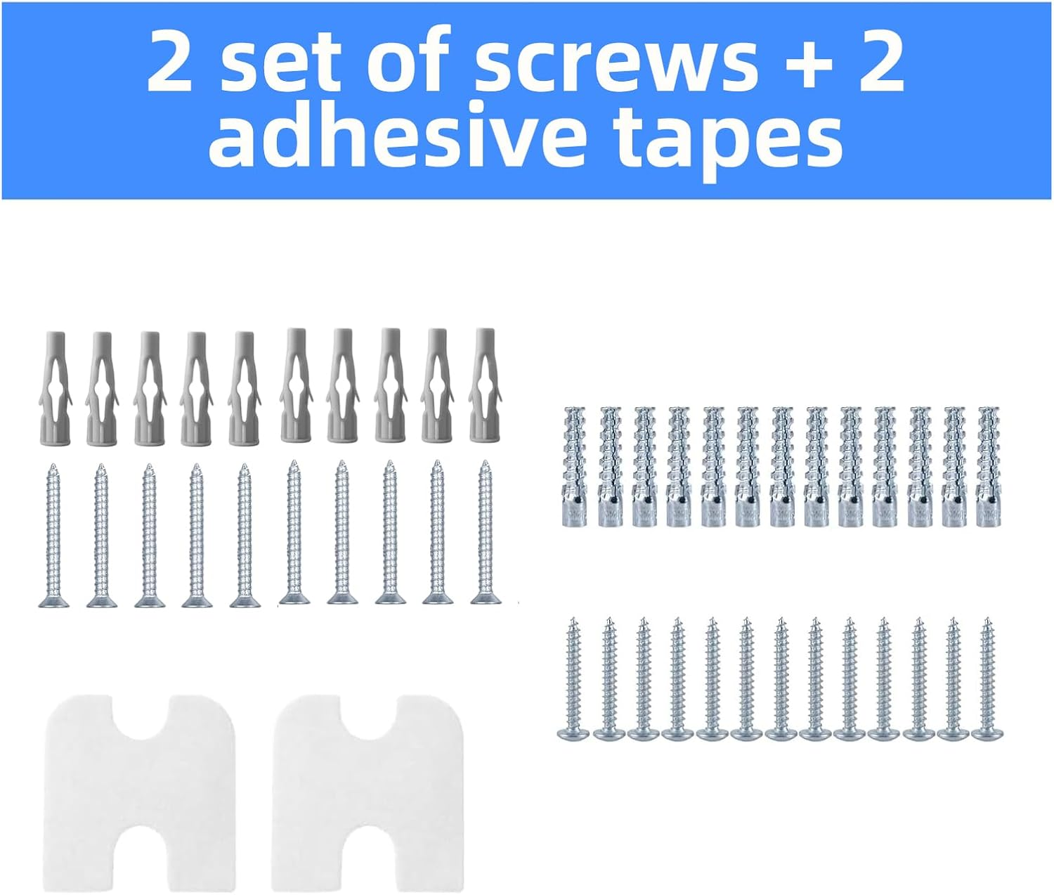 Retractable Baby Gate Replacement Parts Kit, Wall Mounting Hardware with Brackets Anchors and Screws, Suitable for 55Inch and 71Inch Wide Retractable Gates (White) - Black image number 2